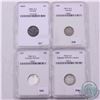 Image 1 : Estate Lot of 4x 1882-1909 Canadian 5-cent and 10-cent PNG Certified Coins in G-4 Condition. The dat