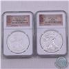 Image 1 : Estate Lot of 2x 2012(S) $1 NGC Certified 1oz Fine Silver Eagles from the San Francisco Set (Tax Exe