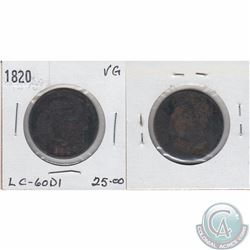 1820 token LC-60D1 in VG $25 as marked on holder. Sold as is.