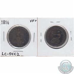 1814 token LC-54C2 in VF+ $45 as marked on holder. Sold as is.