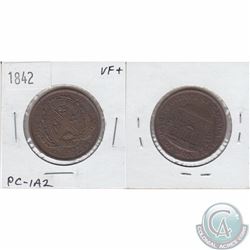1842 Bank Token Half Penny PC-1A2 in VF+ $20 as marked on holder. Sold as is.
