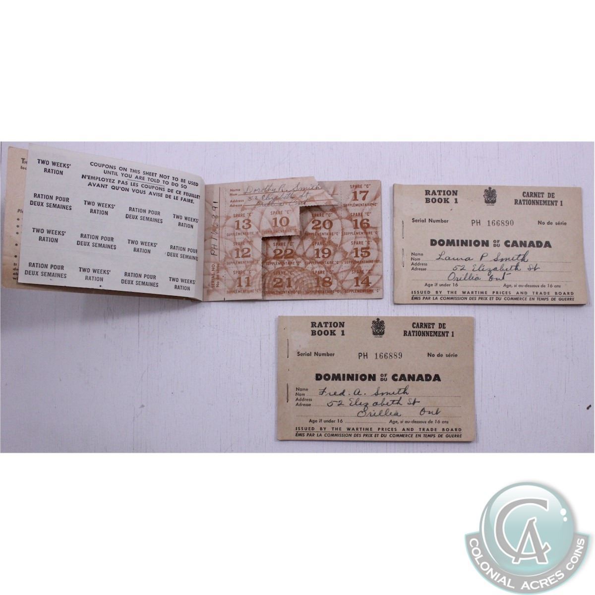 Canadian Ration Books Dominion of Canada Ration Book 1. There are 3 books and all have stamps ...