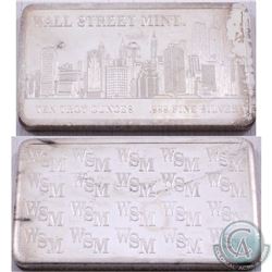 Wall Street Mint 10 ounce silver bar .999 Fine. No Tax