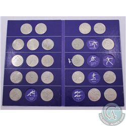 set of 22x 1980 Olympic Trust official sports coins with deluxe folder (coins don't stay in ver