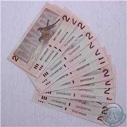 Group lot of 16 different 1986 $2.00 notes with 16 different prefix's all in UNC Condition.