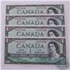 Image 1 : 4 x 1954 $1.00 notes with consecutive serial numbers in Almost UNC Condition.