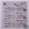 Image 1 : Complete signature type set of the 1989 $10.00 note.  You will receive three 1989 $10.00 notes; one 