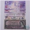 Image 1 : Run of five $10.00 notes from the Bank of Canada in average circulated condition.  You will receive 