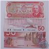Image 1 : Run of three $50.00 notes from the Bank of Canada in average circulated condition.  You will receive