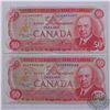 Image 1 : Complete signature type set of the 1975 $50.00 notes in average circulated condition.  You will rece