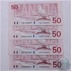 Complete signature type set of the 1988 bird series $50.00 note in average circulated condition.  Yo