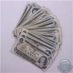 50 x 1973 $1.00 notes in below average circulated condition.