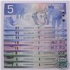Image 1 : 8 journey series banknotes in average circulated condition.  $95 face value