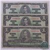 Image 1 : Complete signature type set of the 1937 $1.00 note.  You will receive three 1937 $1.00 notes; one of