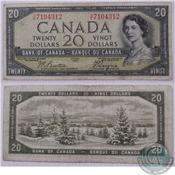 1954 Devil's Face $20.00 note with Beattie-Coyne signatures