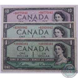 Group lot of three first generation replacement notes from the 1954 modified portrait series.  You w