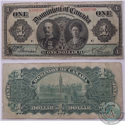 1911 $1.00 note from the Dominion of Canada