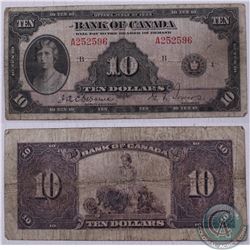 1935 English $10.00 note from the Bank of Canada.