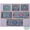 Image 1 : Group lot of six German allied Military currency notes dated 1944
