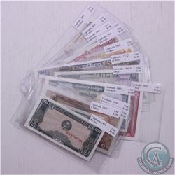 Group lot of fifteen different banknotes from Cambodia in UNC Condition.