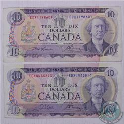 Pair of replacement notes from the 1971 $10.00 series