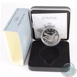 1987-1997 Canada $1 10th Anniversary Silver Proof Loon Dollar - Flying Loon. Coin comes with all ori