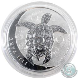 2012 Fiji Turtle 5oz .999 Fine Silver Coin (Tax Exempt). Capsule does contain light scratches, howev