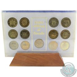 Framed 13x Medallion Provincial Floral Emblems of Canada's Coat of Arms. Please note that the protec