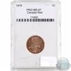 Image 1 : 1979 Canada 1-cent PNG Certified MS-67 Red. Please note that there is a crack in the protective caps