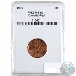 1989 Canada 1-cent PNG Certified MS-67 Red. Please view image.