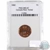 Image 1 : 1992 Canada 1-cent PNG Certified MS-67; Toned. Please view image.