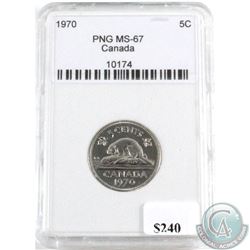 1970 Canada 5-cent PNG Certified MS-67.