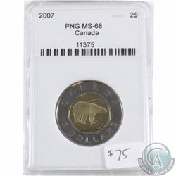 2007 Canada $2 PNG Certified MS-68.