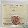 Image 1 : 1-cent 1938 ICCS Certified MS-66 RED. Tied for the highest grade by ICCS.