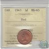 Image 1 : 1-cent 1943 ICCS Certified MS-65
