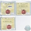 Image 1 : 1-cent 2009 Magnetic,2009 Non Magnetic and 2010 Non Magnetic ICCS Certified MS-67; Red. All three co