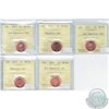 Image 1 : 1-cent 2010 Non Magnetic, 2011 Magnetic, 2011 Non Magnetic, 2012 Magnetic & 2012 Non Magnetic ICCS C