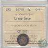 Image 1 : 5-cent 1875H Large Date ICCS Certified G-6