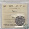 Image 1 : 5-cent 1937 Matte ICCS Certified SP-65