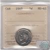 Image 1 : 5-cent 1949 ICCS Certified MS-65