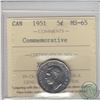 Image 1 : 5-cent 1951 Commemorative ICCS Certified MS-65