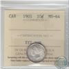 Image 1 : 10-cent 1901 ICCS Certified MS-64. A spectacular coin with choice toning. Obverse is a Soft Satin Wh