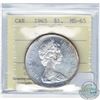 Image 1 : Silver $1 1965 Type V ICCS Certified MS-65