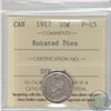 Image 1 : Rotated Die 10-cent 1917 Canada ICCS Certified F-15! This impressive find features a 315 degree die 