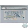 Image 2 : 1986 Bank of Canada Changeover $5. BC-56a-i, Crow-Bouey, S/N: EPC2344859, PMG GUNC-66, EPQ