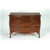 A GEORGE III MAHOGANY SERPENTINE FRONT COMMODE, fitted brushing slide with two short and two long...