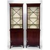 A PAIR OF ANTIQUE MAHOGANY CABINETS, in the George III manner, the upper sections fitted single f...