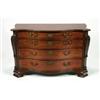 A FINE EARLY GEORGE III MAHOGANY SERPENTINE COMMODE, the shaped top above four graduated drawers...