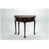 Image 1 : AN EARLY GEORGIAN MAHOGANY D-SHAPED DOUBLE FOLD OVER GAMES TABLE, the first top polished, the sec...