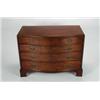 Image 1 : A GEORGE III MAHOGANY SERPENTINE FRONT CHEST, of four long graduated drawers, on bracket feet, w....